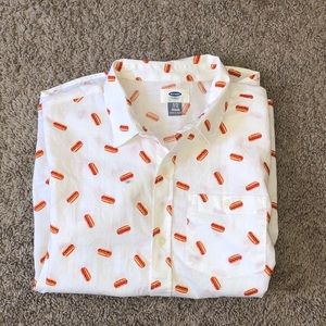 Old navy boys button down hot dog shirt
